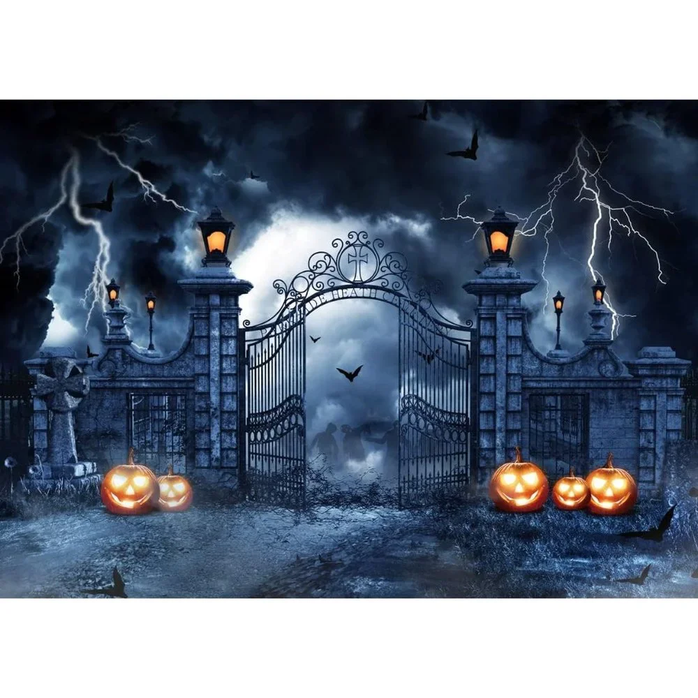 7x5FT Halloween Backdrop Pumpkin Photo Background